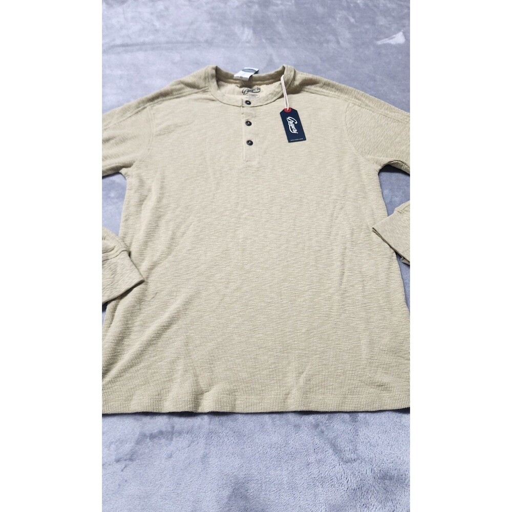 Grayers Mens Medium Dried Herb Clint Long Sleeve Waffle Henley Shirt Pullover